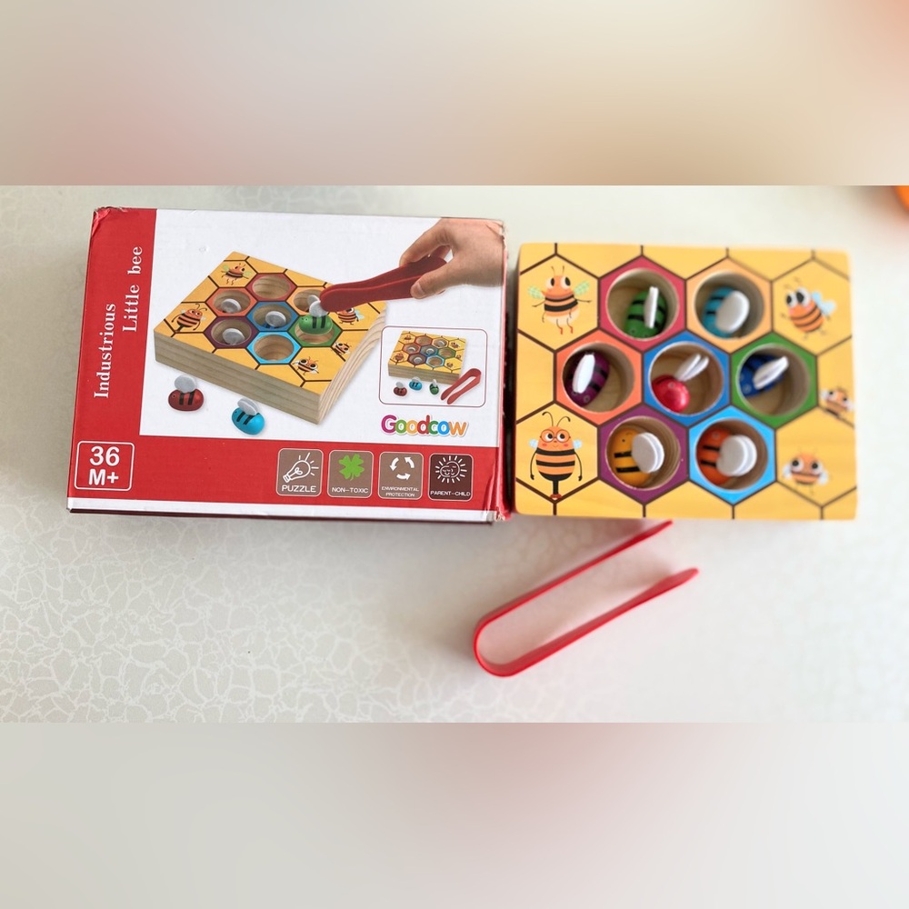 Kids Wooden Bee Matching Game - Goodcow Industrious Little Bee